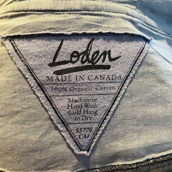 LODEN Khaki Abstract Print Hood Zip Front Jacket 3/4 Sleeve Artsy Layer Canada - Picture 8 of 16